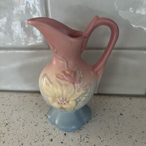 Vintage Hull Pottery  Miniature Ewer Pitcher 5 Inches Magnolia Yellow Pink Blue